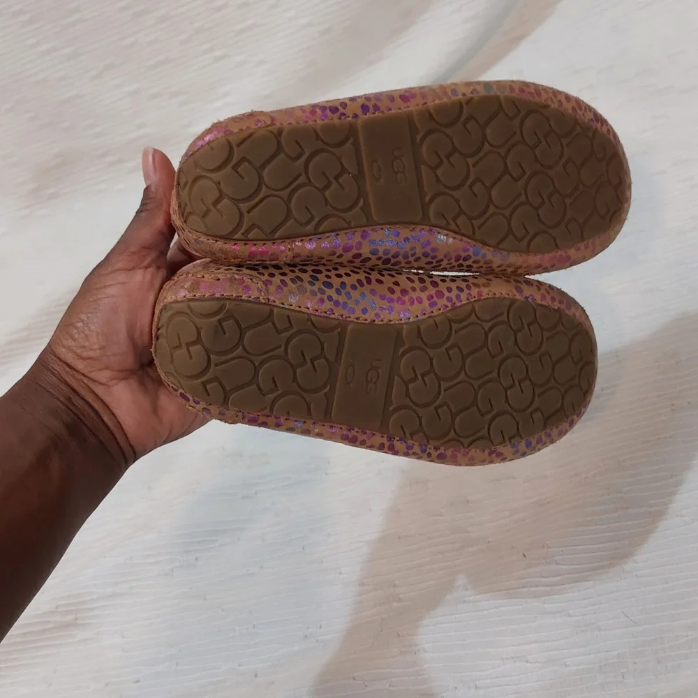 UGG Pink Dakota Polka Dot Moccasin Slippers Size 13